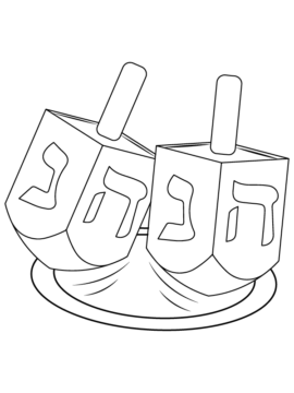 Dibujo de Dreidel Spin Game Coloring Pagepng para Colorear