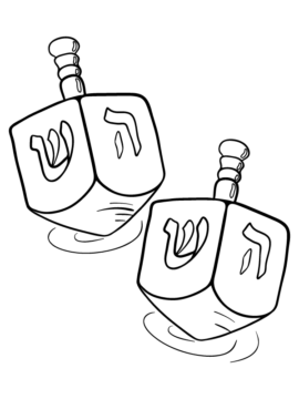 Dibujo de Free Printable Dreidel Symbols Coloring Pagepng para Colorear