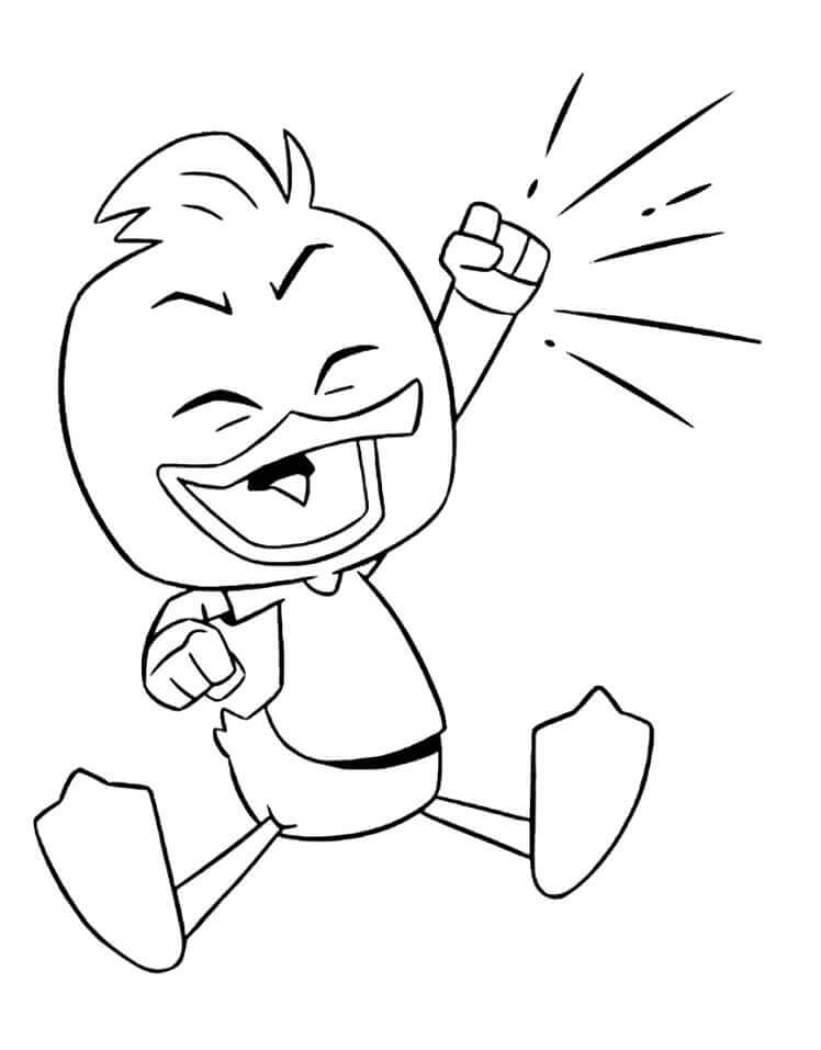 Dibujo de Contento Dewey Duck de Ducktales para Colorear