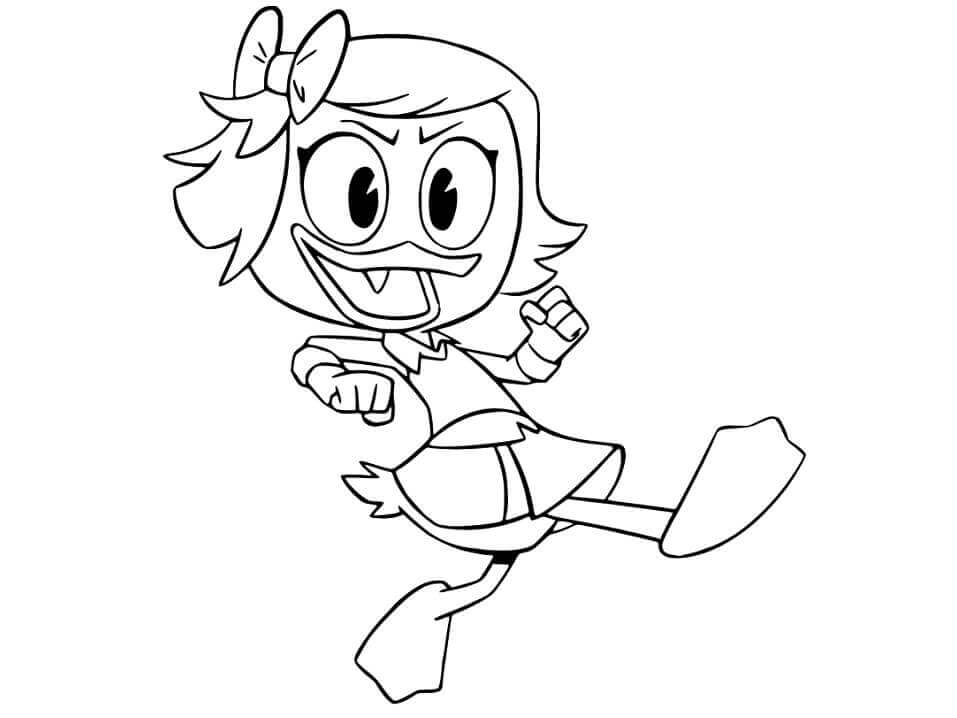 Dibujo de Divertida Webby Vanderquack de Ducktales para Colorear