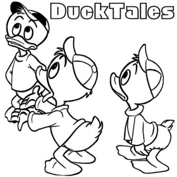 Dibujo de Huey Dewey y Louie de Ducktales para Colorear