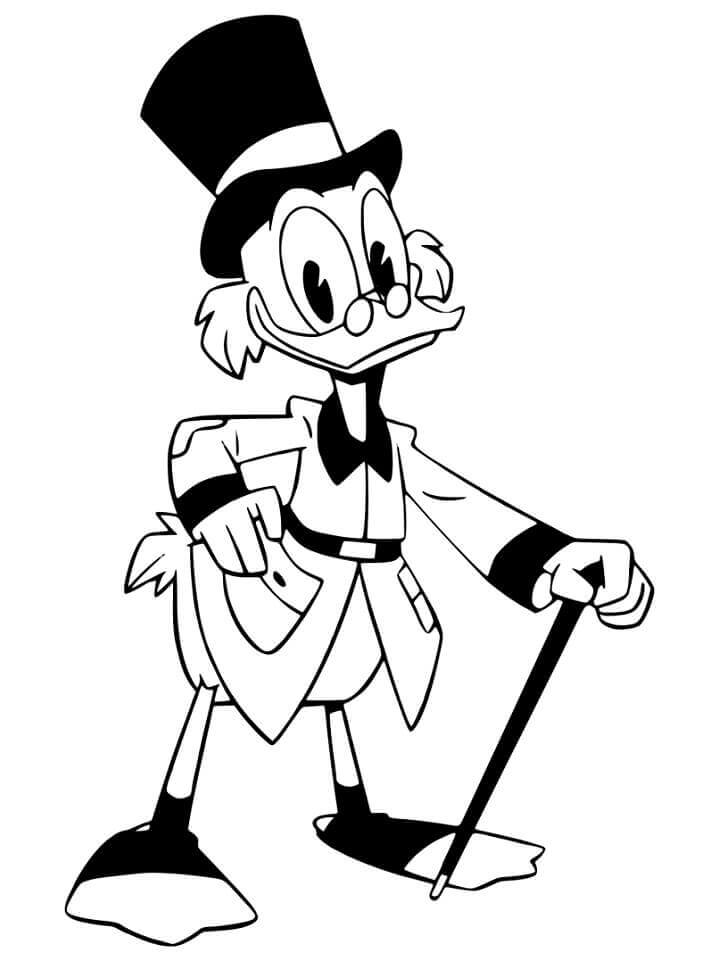 Dibujo de Scrooge Mcduck de Ducktales para Colorear