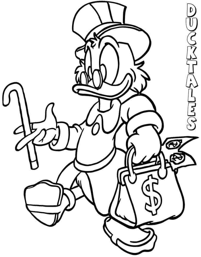 Dibujo de Scrooge Mcduck en Ducktales para Colorear