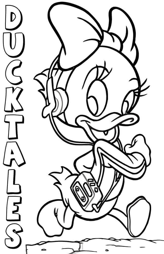 Dibujo de Webby Vanderquack en Ducktales para Colorear