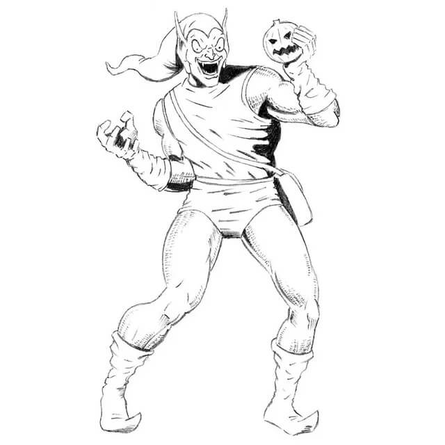 Dibujo de Duende Sosteniendo Calabaza para Colorear