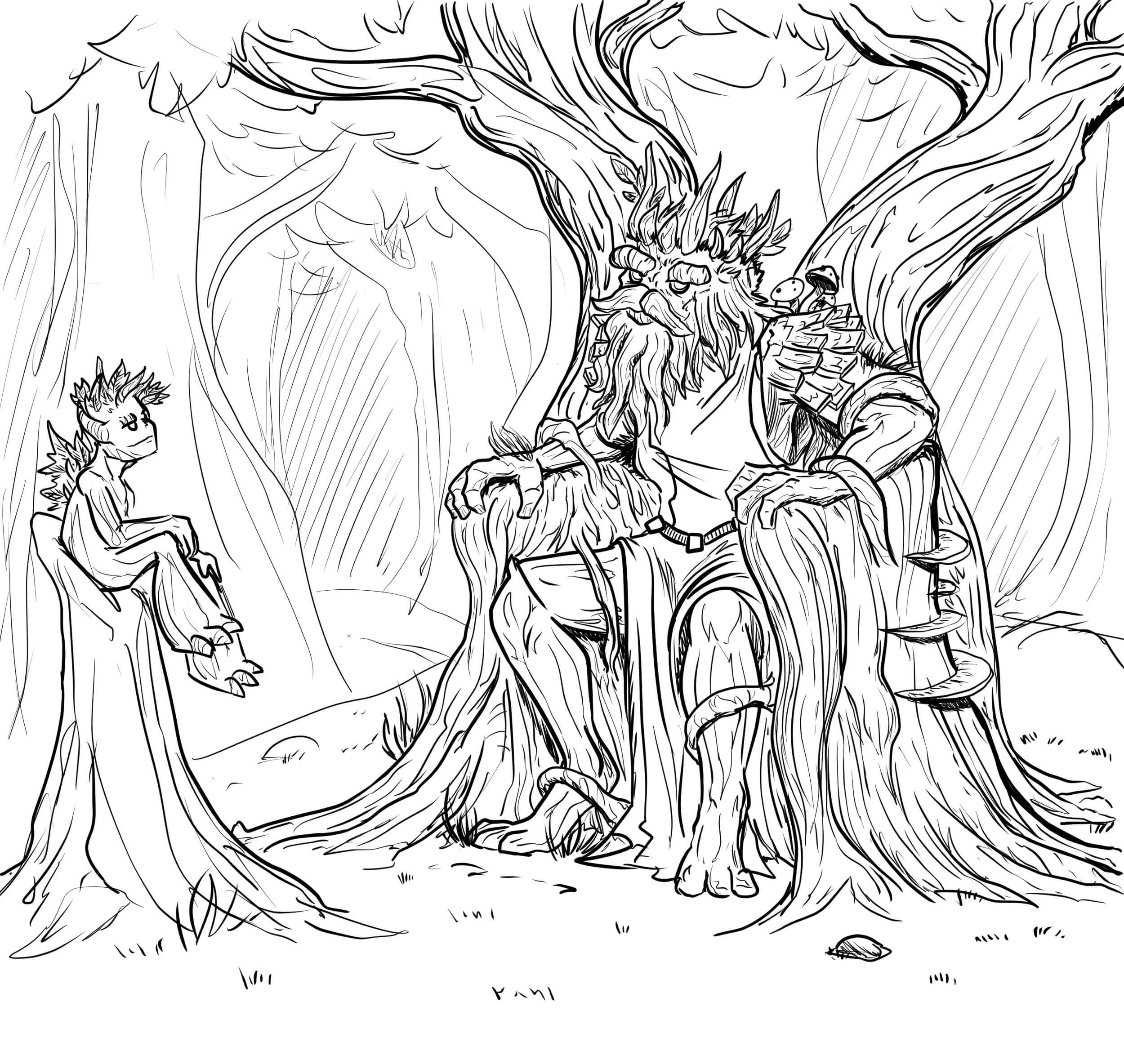 Dibujo de Dos Duendes para Colorear