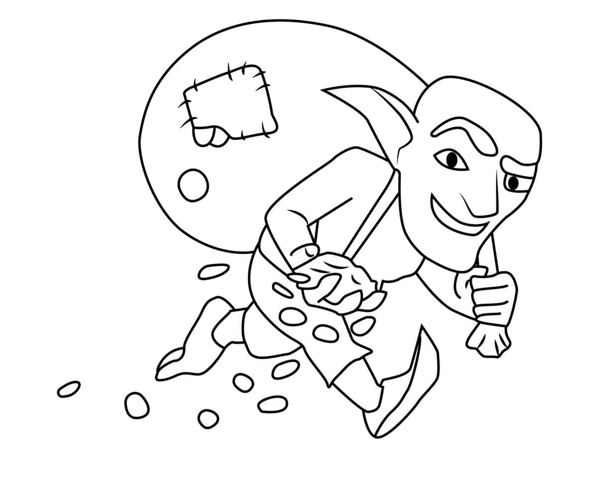 Dibujo de Duende Corriendo en Clash Of Clans para Colorear