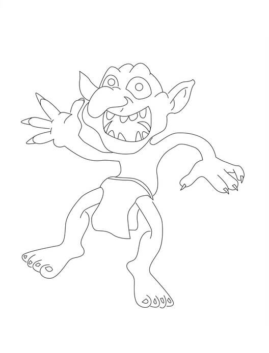 Dibujo de Duende Diente Afilado para Colorear
