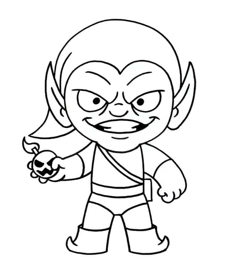 Dibujo de Duende Divertido con Bomba para Colorear