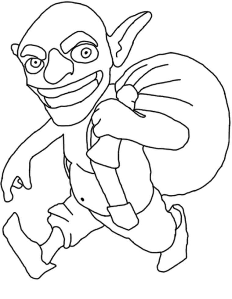 Dibujo de Duende Divertido en Clash Of Clans para Colorear