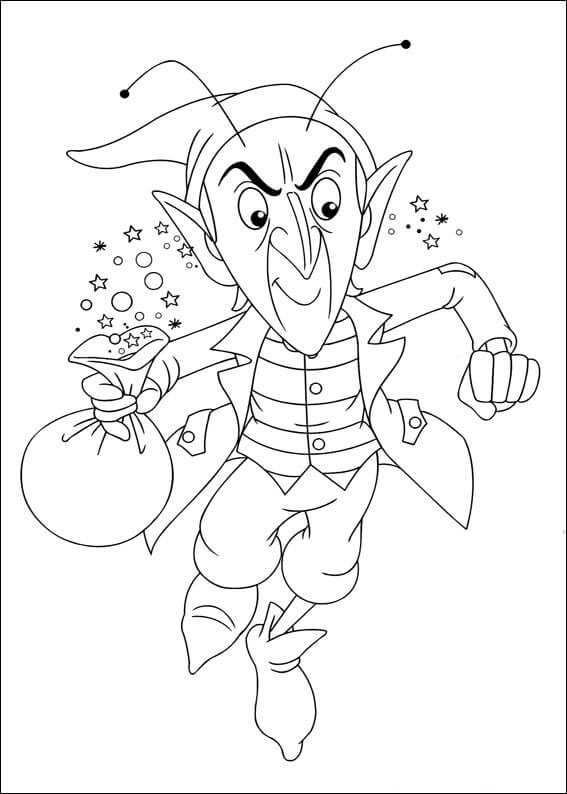 Dibujo de Duende Sonriente Corre para Colorear