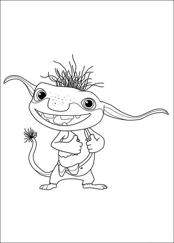 Dibujo de Duende Divertido Lindo para Colorear