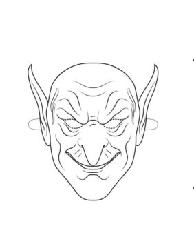 Dibujo de Máscara de Duende para Colorear