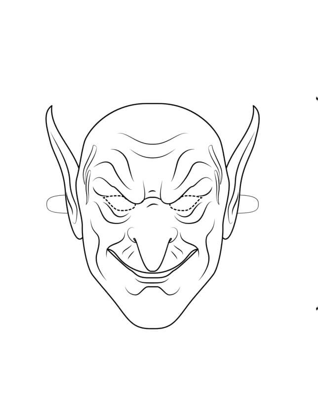 Dibujo de Máscara de Duende para Colorear
