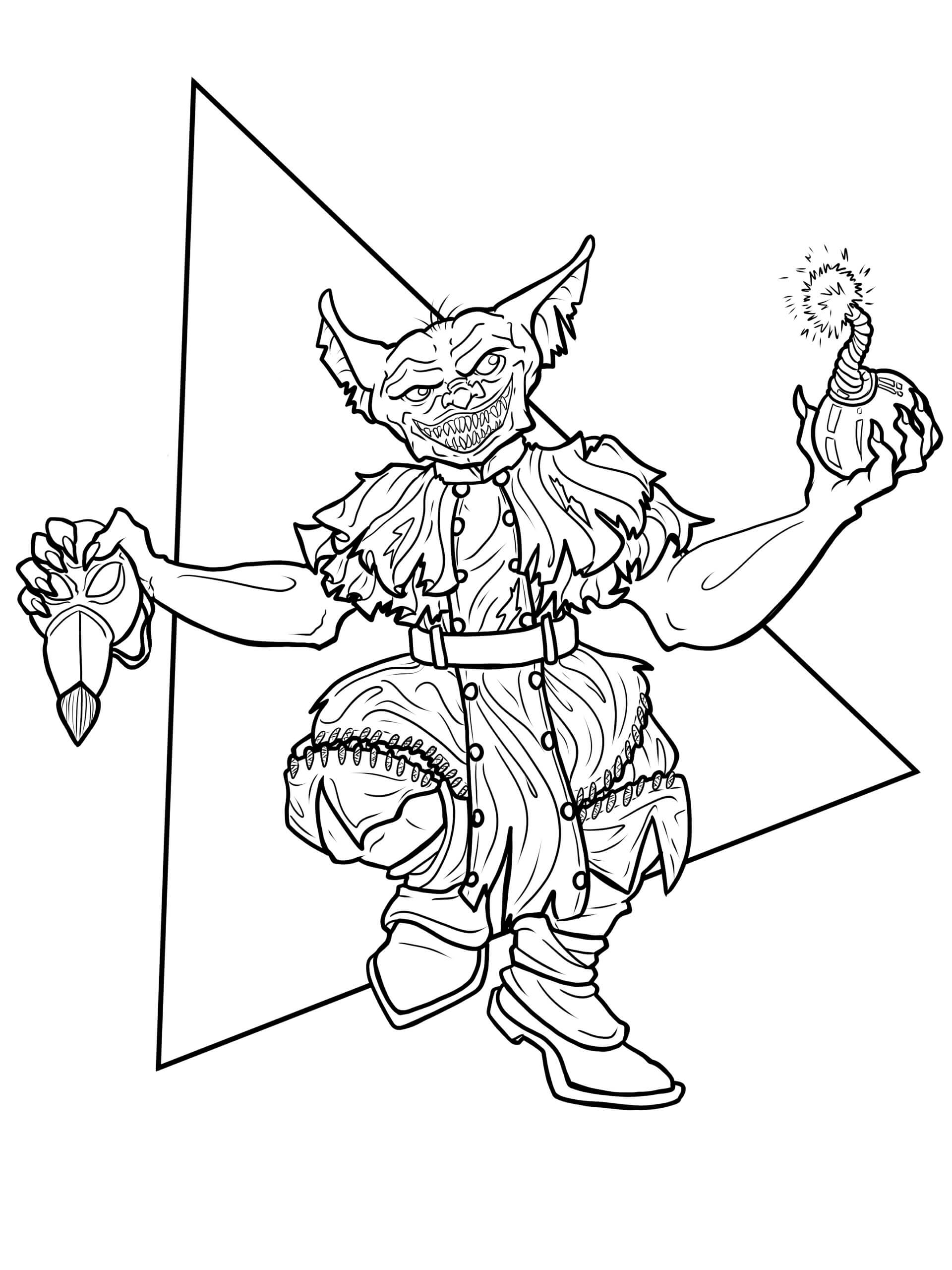 Dibujo de Payaso Duende para Colorear