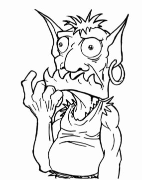 Dibujo de Retrato de Duende para Colorear