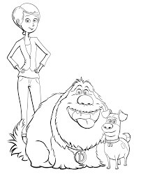 Dibujo de Duke Max y Katie Sonriendo para Colorear