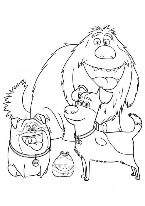 Dibujo de Duke y Amigos para Colorear