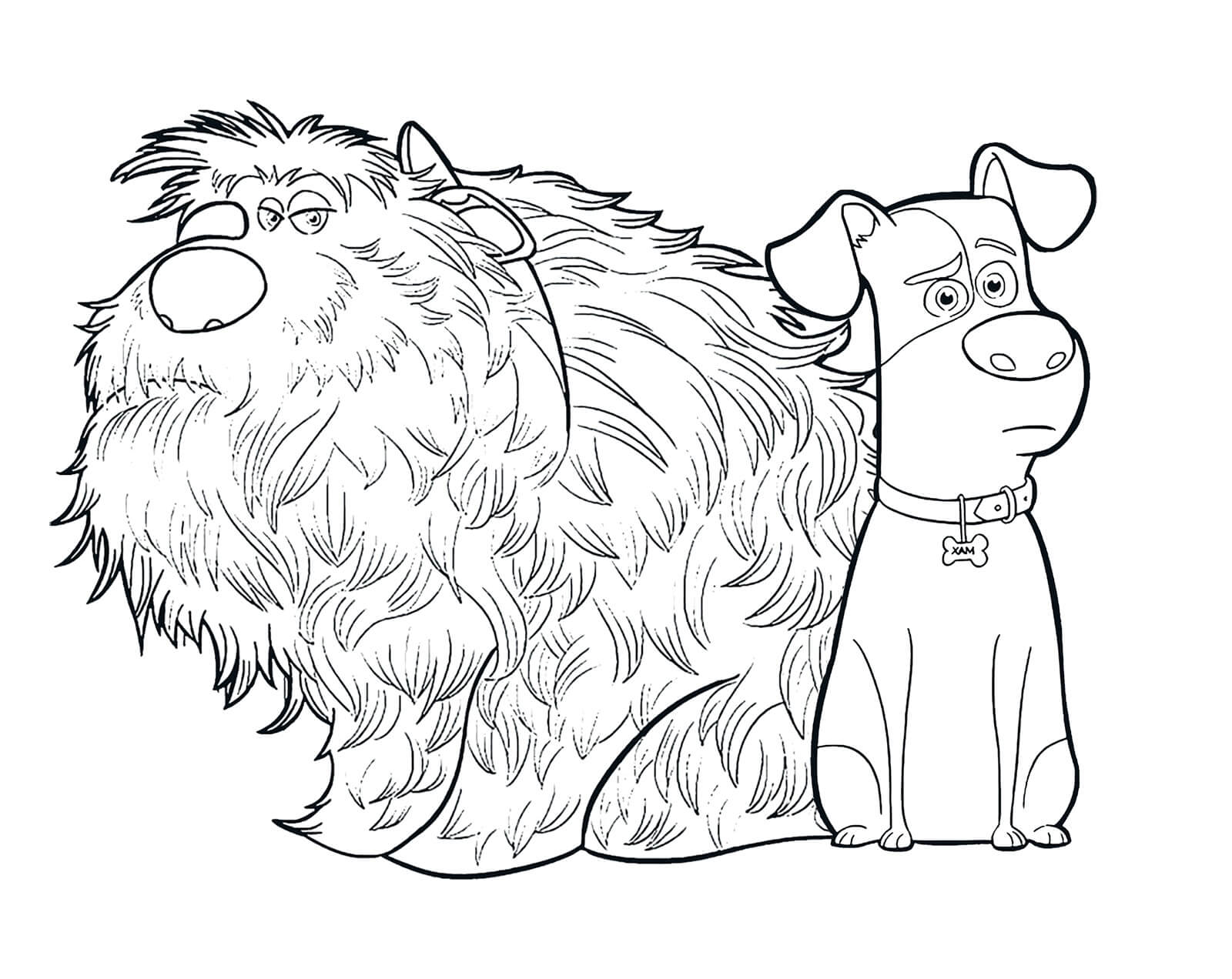 Dibujo de Max y Duke Juntos en Su Casa o para Colorear