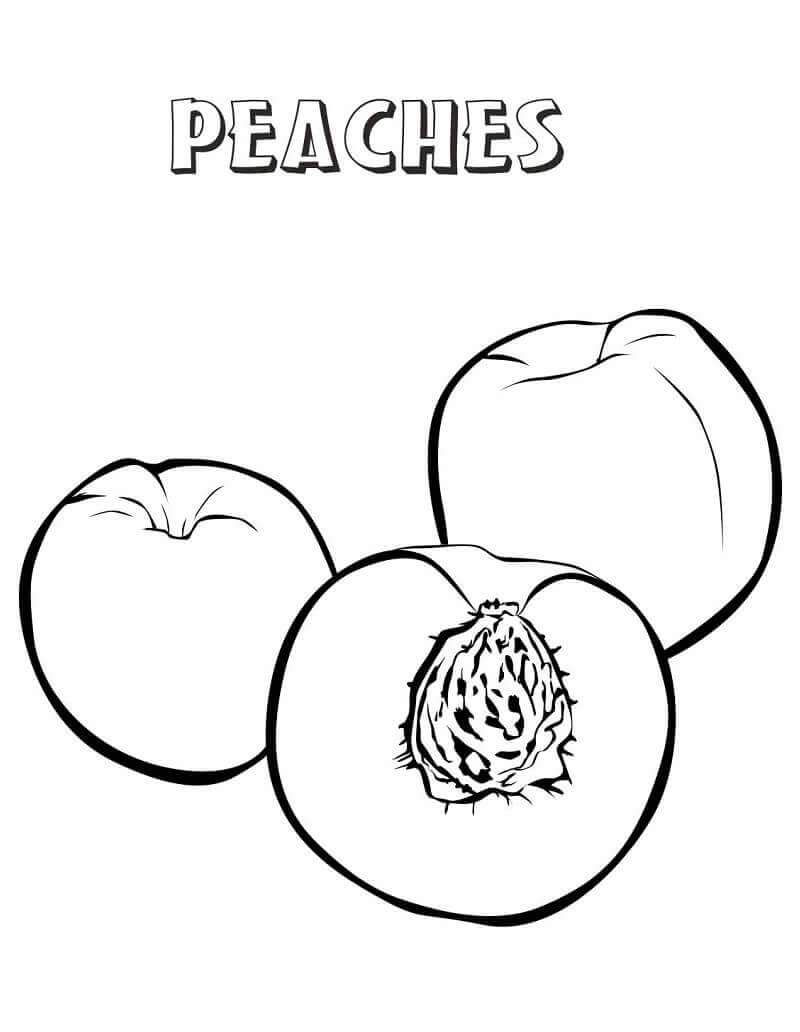 Dibujo de Dos Duraznos y Medio para Colorear
