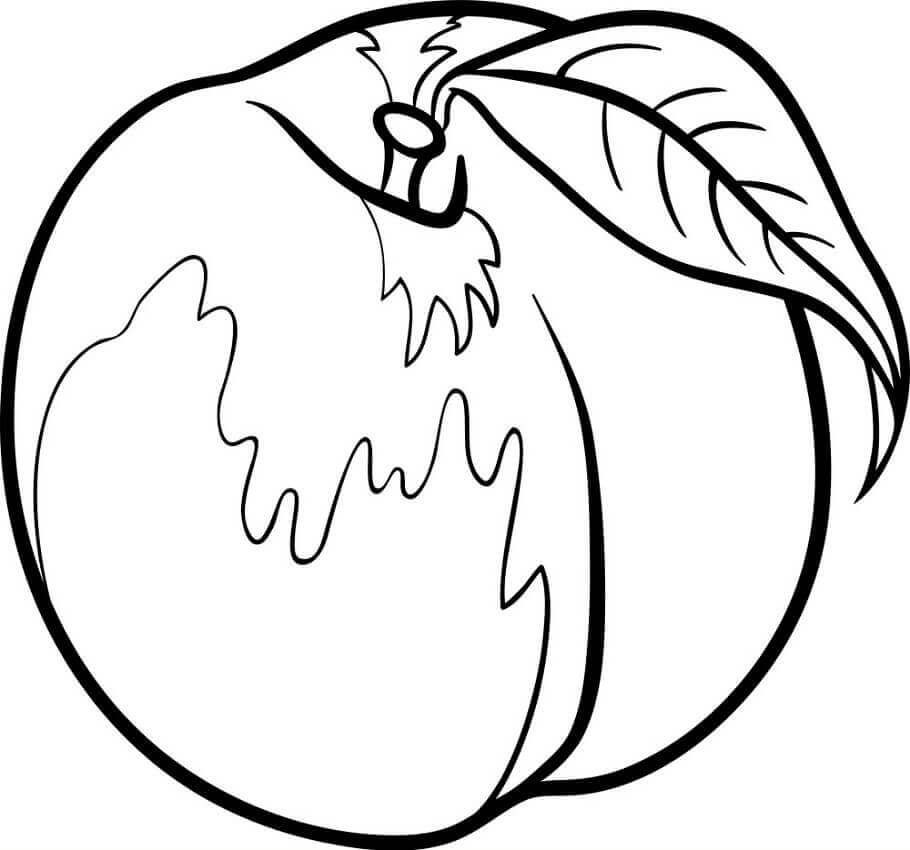 Dibujo de Fruta Melocotn 1 para Colorear