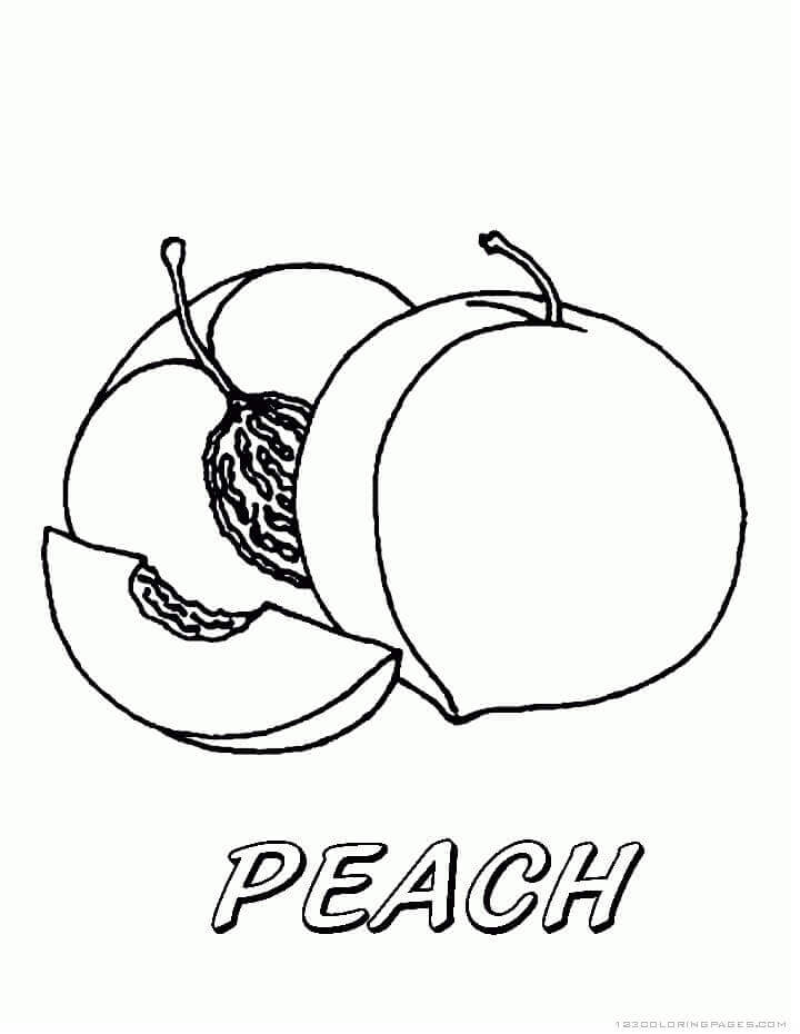 Dibujo de Fruta Melocotn para Colorear