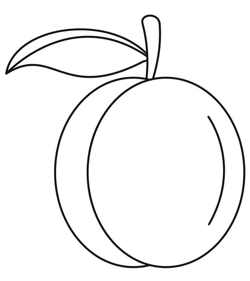 Dibujo de Fruta de Melocotn Simple 2 para Colorear