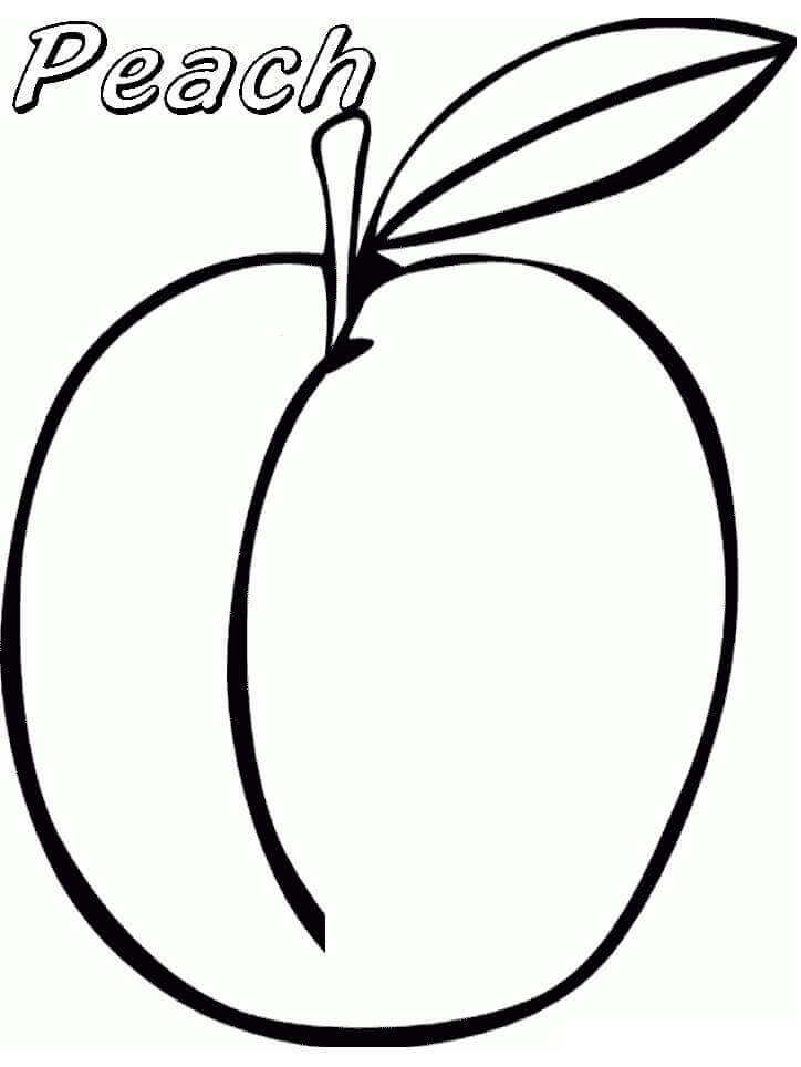Dibujo de Fruta de Melocotn Simple 1 para Colorear