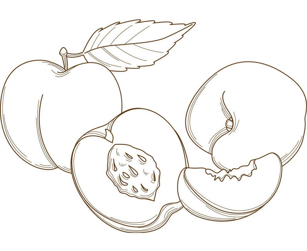 Dibujo de Melocotones 1 para Colorear