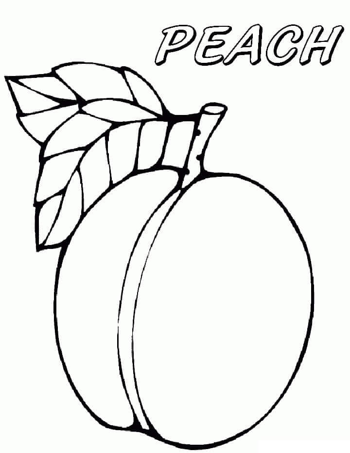 Dibujo de Una Fruta de Durazno para Colorear