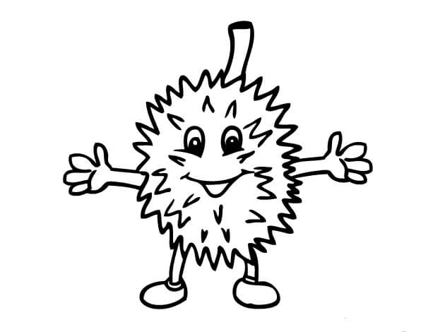 Dibujo de Diversin Durian de Dibujos Animados para Colorear