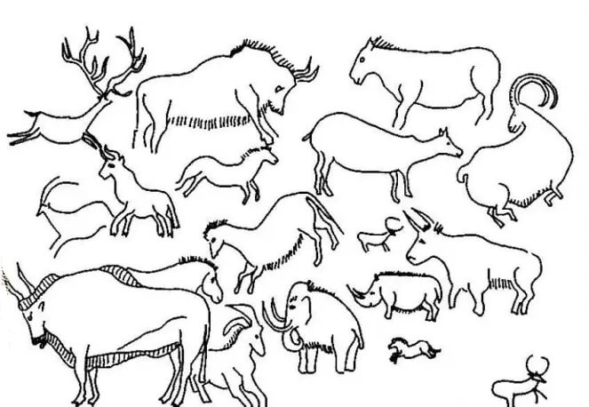 Dibujo de Animal de la Edad de Piedra para Colorear