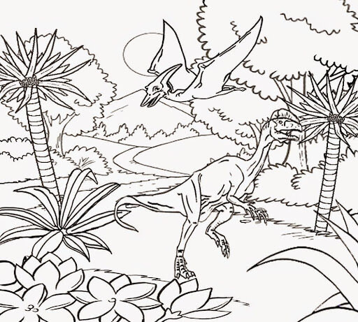 Dibujo de Dinosaurio de la Edad de Piedra para Colorear