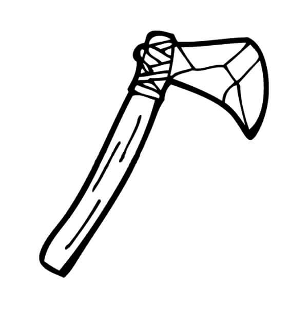 Dibujo de Hacha de la Edad de Piedra para Colorear