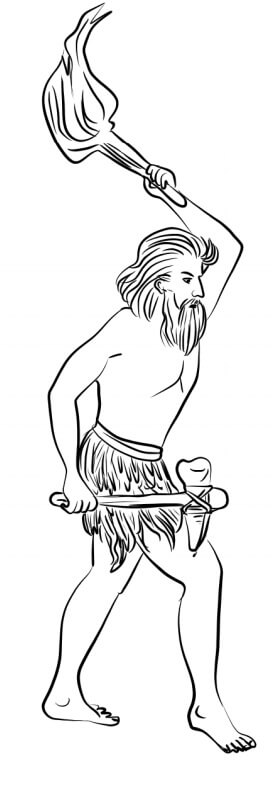Dibujo de Hombre de la Edad de Piedra para Colorear