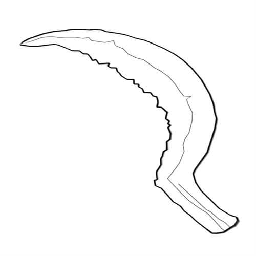 Dibujo de Hoz de Hueso para Colorear