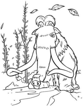 Dibujo de Mamut Genial para Colorear