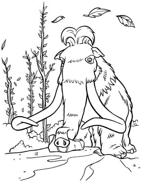 Dibujo de Mamut Genial para Colorear