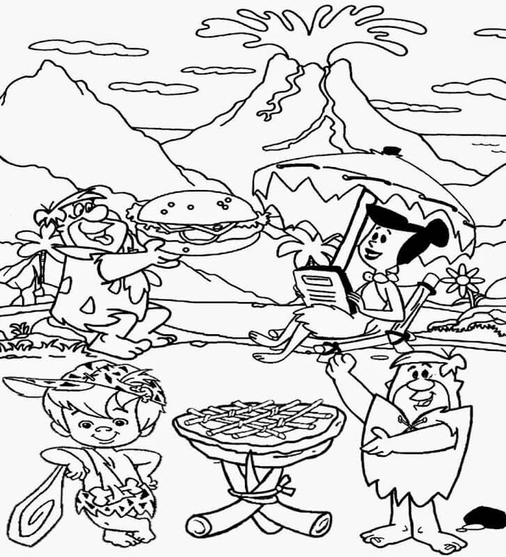 Dibujo de Montaa de la Edad de Piedra para Colorear