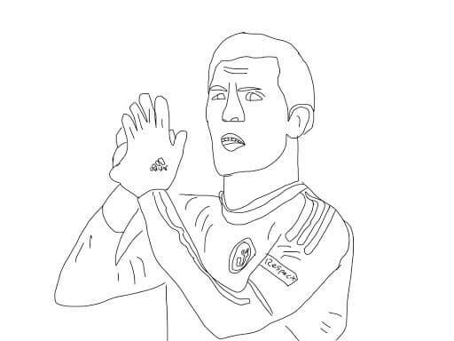 Dibujo de Eden Hazard Estpido para Colorear