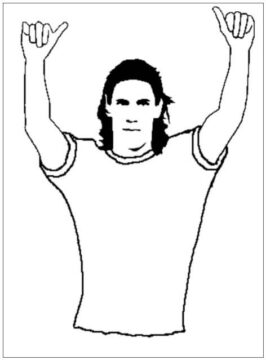 Dibujo de Edinson Cavani Manos Sucias para Colorear