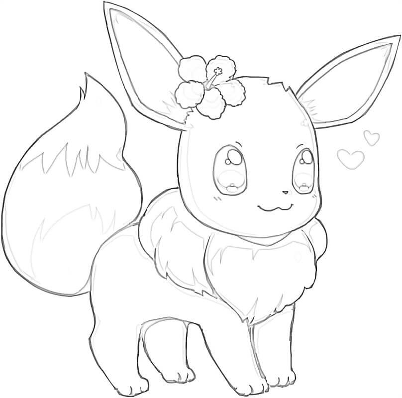 Dibujo de Adorable Eevee para Colorear