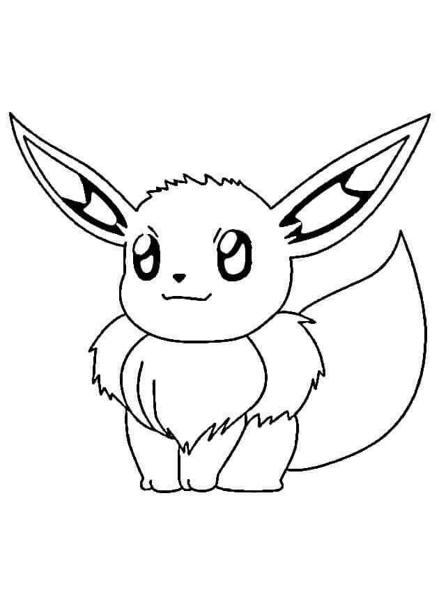 Dibujo de Adorable Pokmon Eevee para Colorear