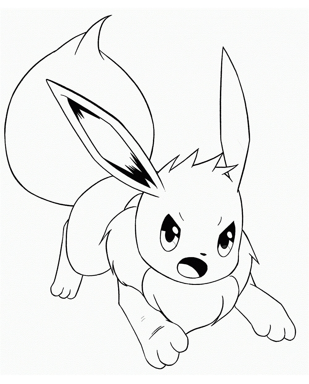Dibujo de Eevee Enojado para Colorear