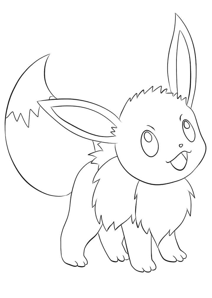 Dibujo de Eevee Feliz para Colorear