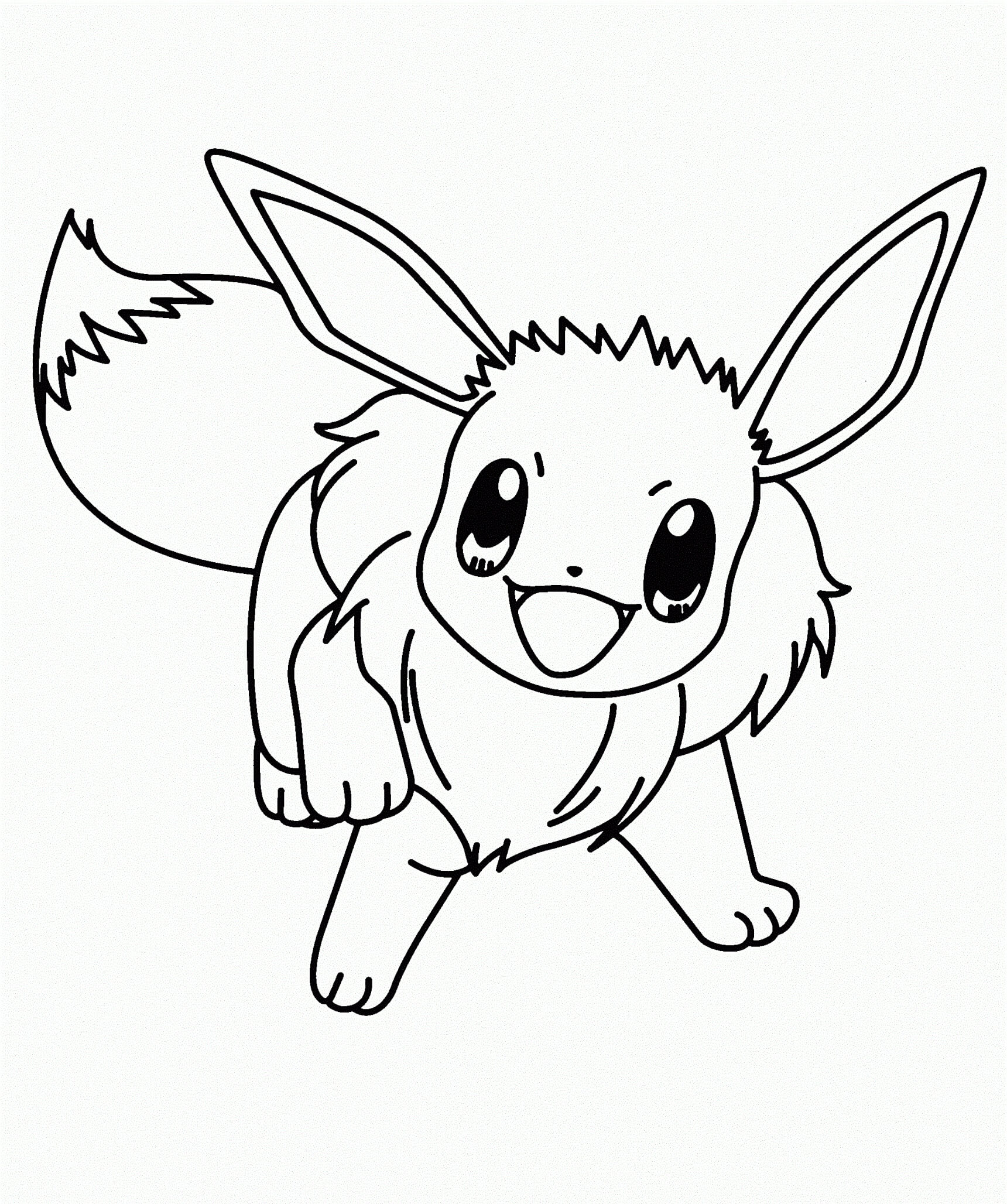 Dibujo de Eevee Quiere Jugar para Colorear