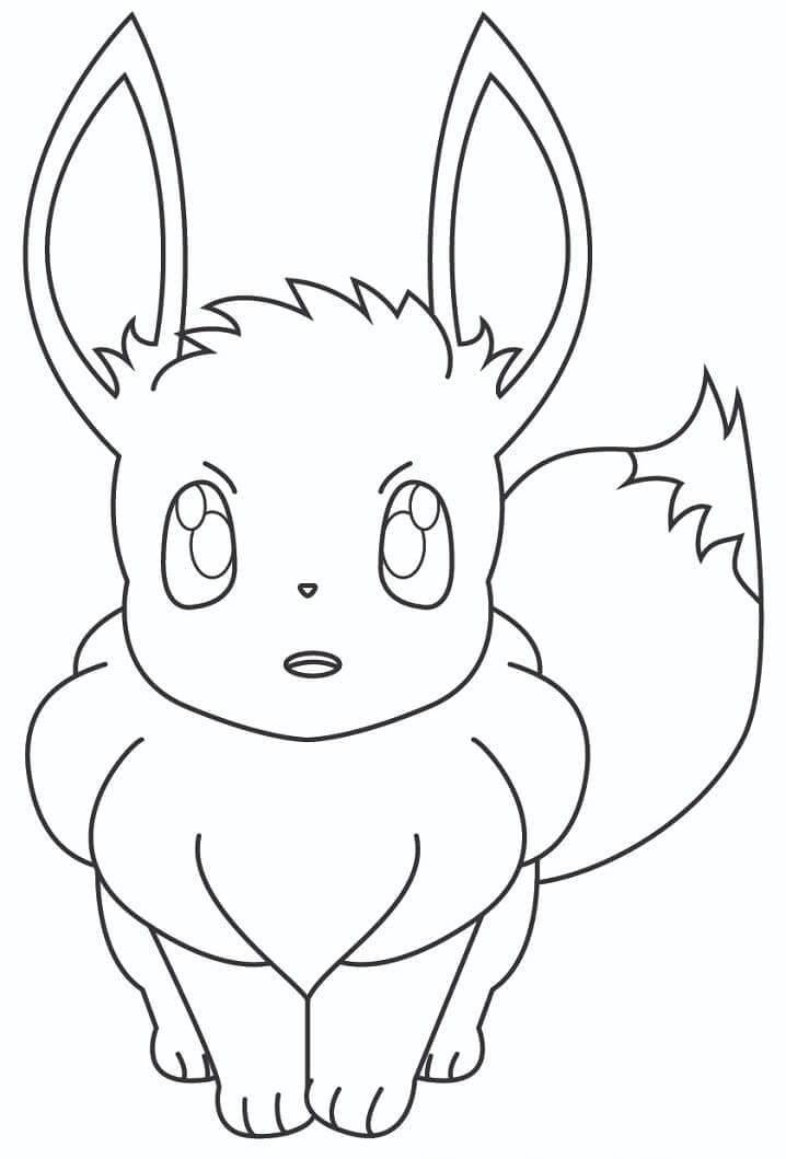 Dibujo de Eevee Sentado para Colorear