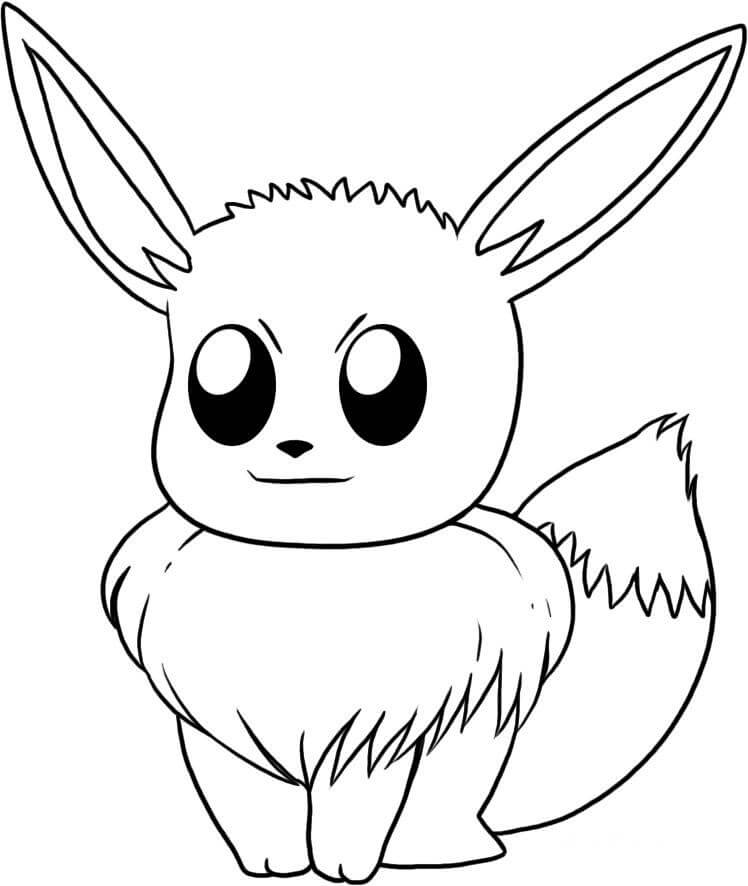Dibujo de Eevee Sonriendo para Colorear