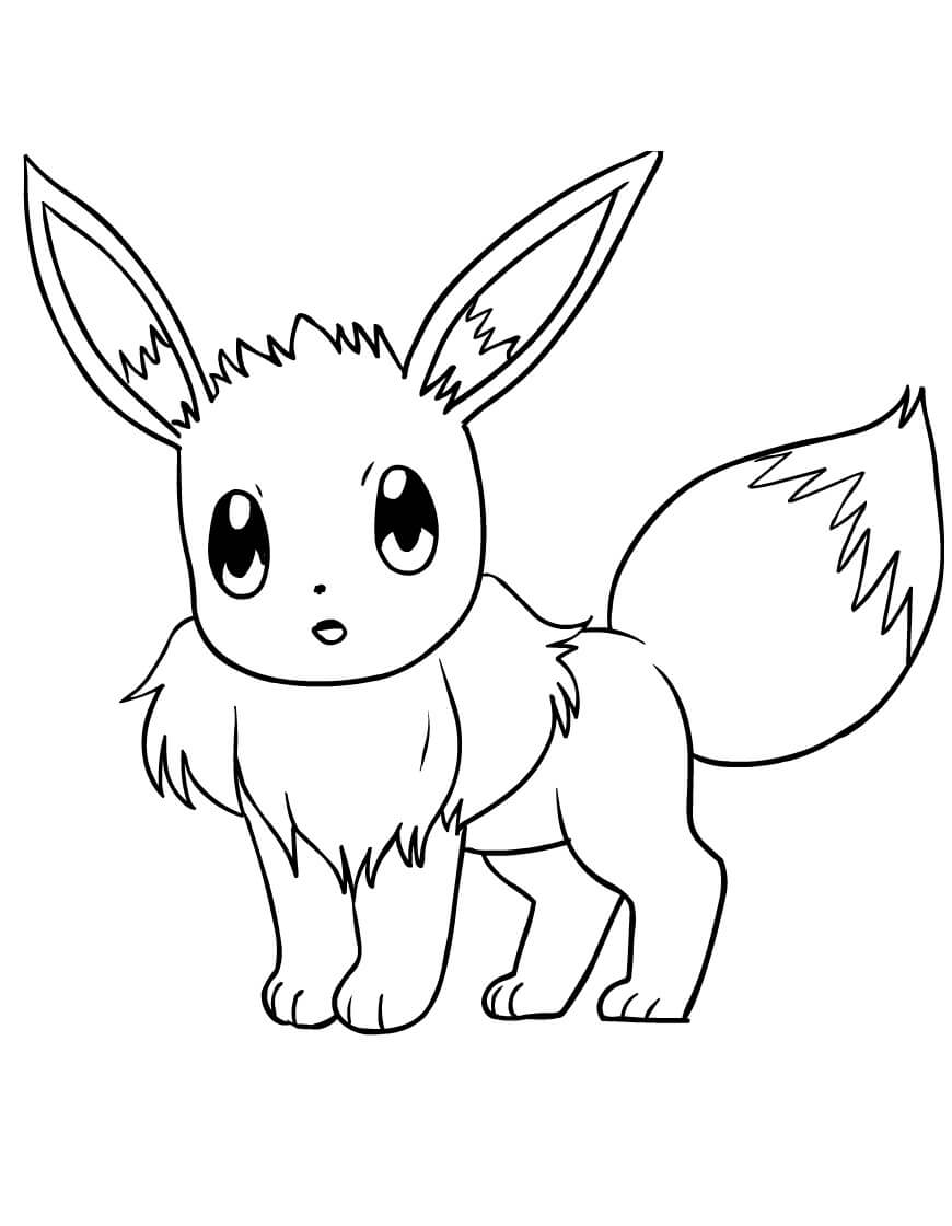 Dibujo de Eevee Sorpresa para Colorear