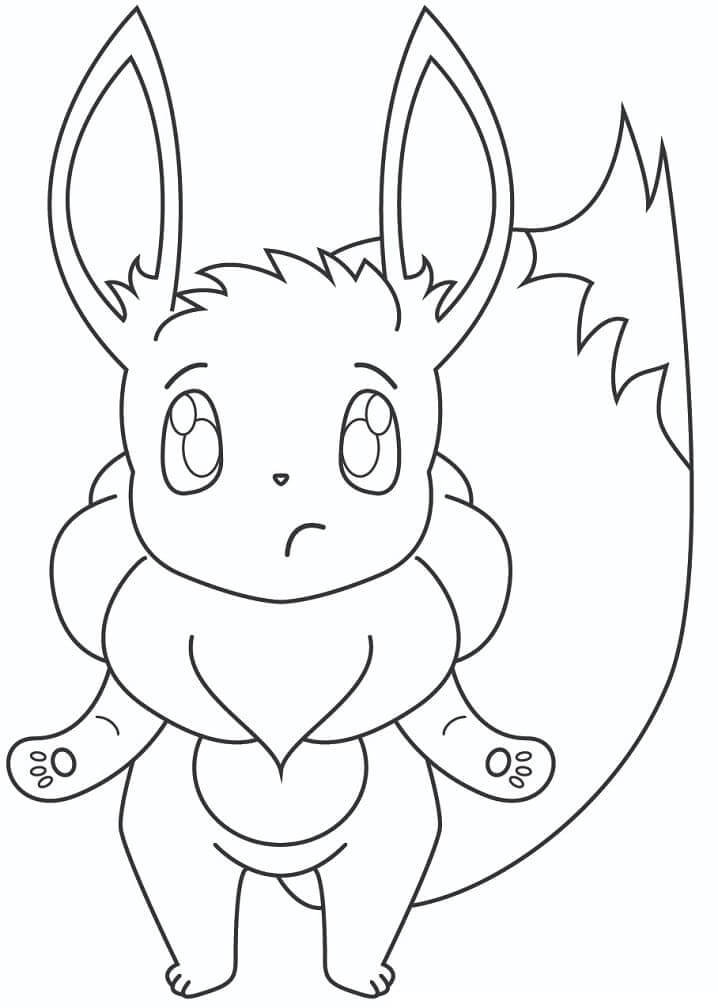 Dibujo de Eevee Triste para Colorear